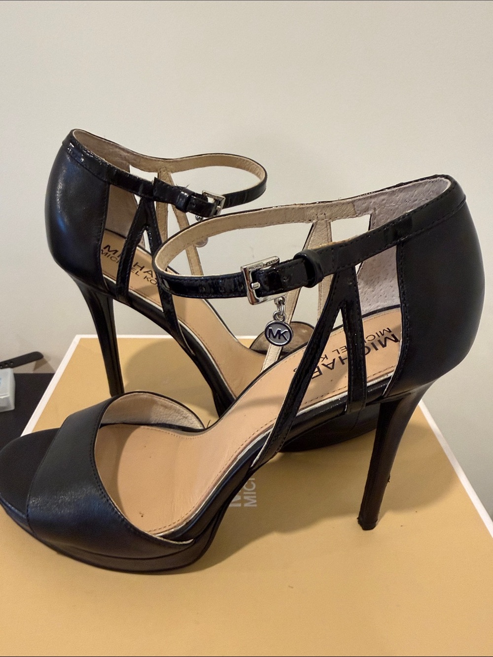 Michael Kors Belle Sandal. Black Ankle-Strap Sandals
